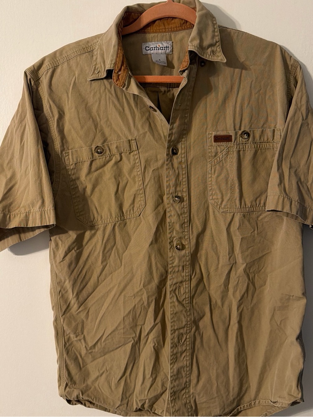 Carhartt Khaki Short-Sleeve Work Shirt Jacket